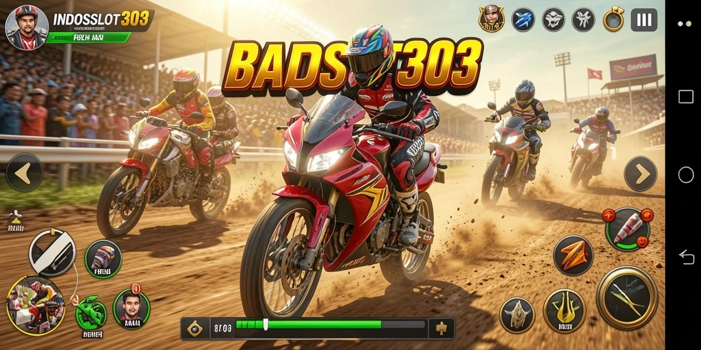Tampilan gameplay seru dari balapan motor di INDOSLOT303.
