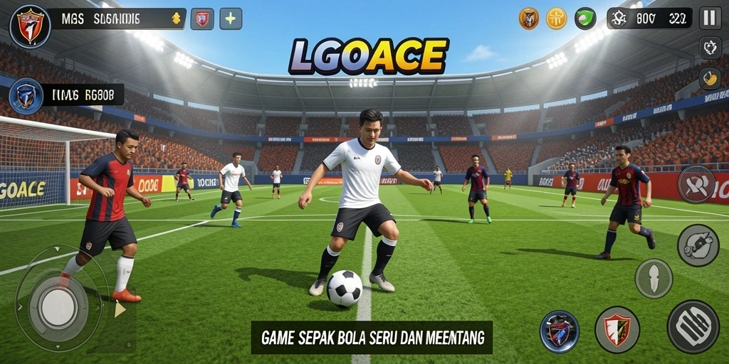 Tampilan seru gameplay <strong>LGOACE</strong> dengan aksi sepak bola yang mendebarkan.
