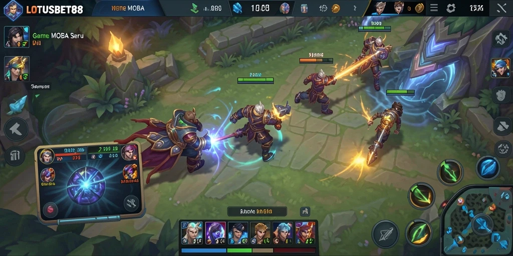 Tangkapan layar gameplay LOTUSBET88 yang menampilkan aksi seru dalam pertempuran.