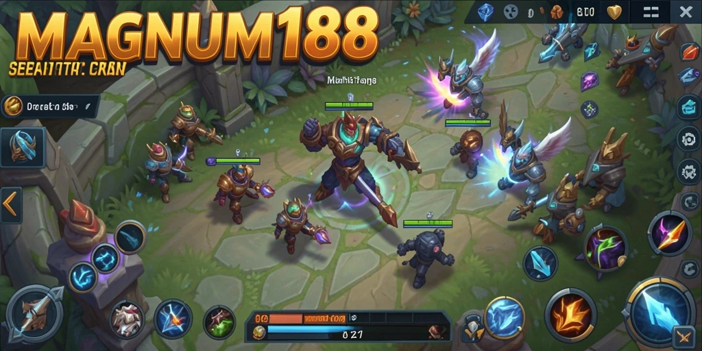 Tampilan gameplay seru dalam MAGNUM188 dengan pertarungan tim yang mendebarkan.