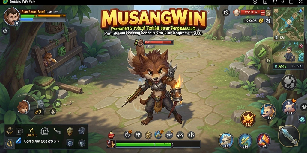 Tampilan seru gameplay SLG di MUSANGWIN dengan pertempuran strategi.