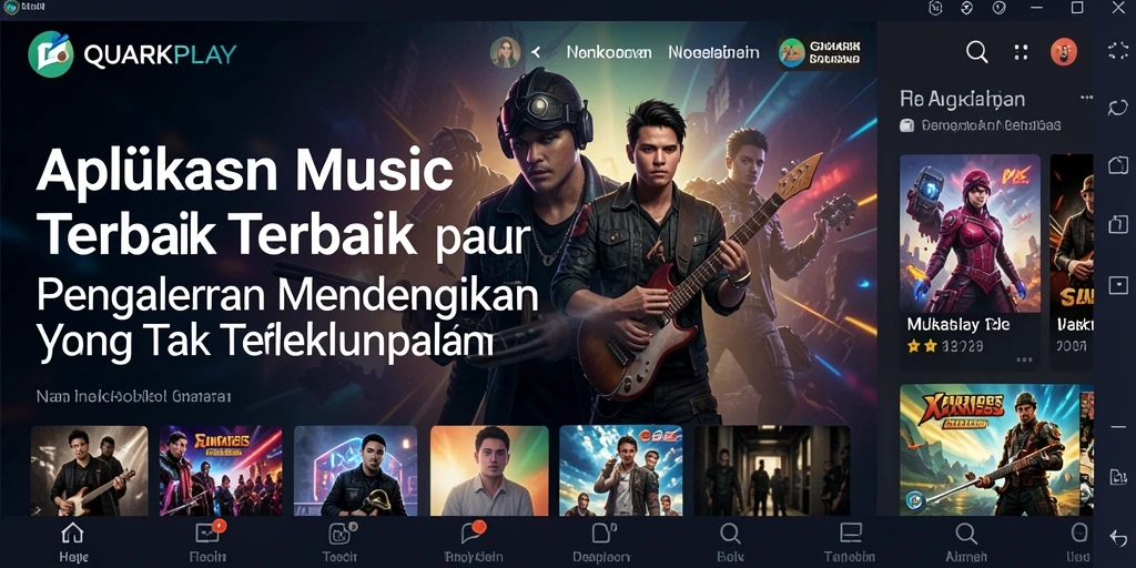 Tampilan gameplay QUARKPLAY dengan pengalaman musik interaktif.