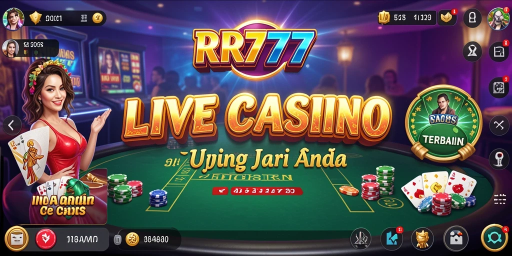 Screenshot gameplay RR777 yang menunjukkan dealer langsung dalam aksi.