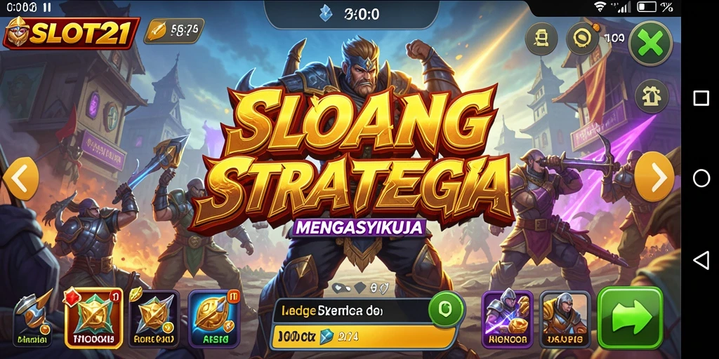 Tangkapan layar dari gameplay SLOT21 menampilkan strategi pertempuran yang intens.