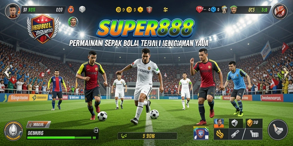 Tampilan gameplay SUPER88 dengan suasana pertandingan sepak bola yang nyata.
