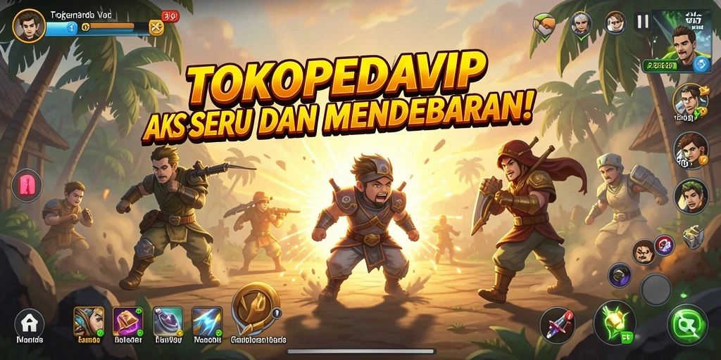 Tampilan gameplay seru dan mendebarkan dalam TOKOPEDIAVIP.