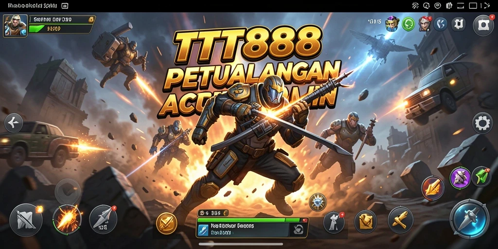 Tangkapan layar gameplay TTT888 menampilkan aksi mendebarkan dalam pertarungan sengit.